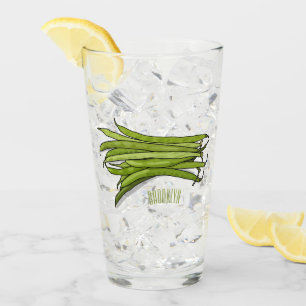 Cartoon von grünen Bohnen Glas