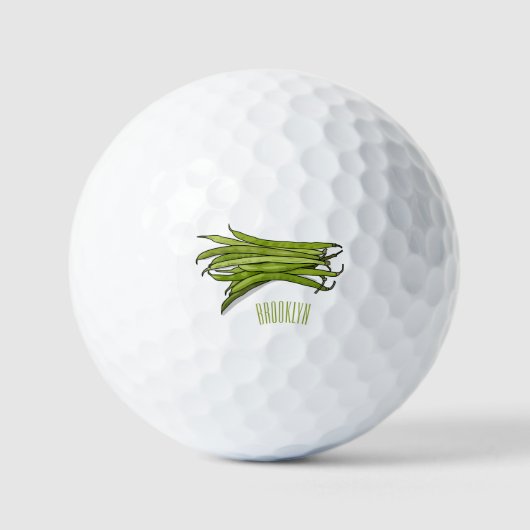 Cartoon von grünen Bohnen Golfball (Vorderseite)