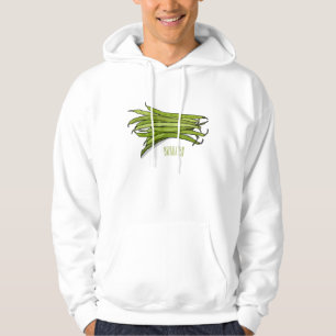 Cartoon von grünen Bohnen Hoodie
