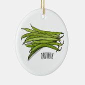 Cartoon von grünen Bohnen Keramik Ornament (Rechts)