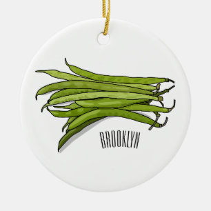 Cartoon von grünen Bohnen Keramik Ornament