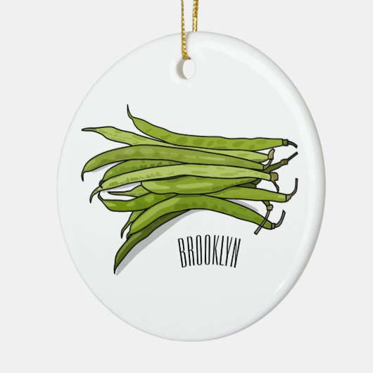 Cartoon von grünen Bohnen Keramik Ornament (Links)