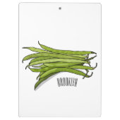 Cartoon von grünen Bohnen Klemmbrett (Rückseite)