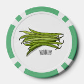 Cartoon von grünen Bohnen Pokerchips (Rückseite)