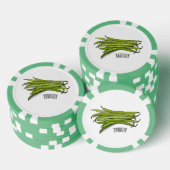 Cartoon von grünen Bohnen Pokerchips (Stapel)