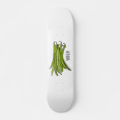 Cartoon von grünen Bohnen Skateboard (Vorne)