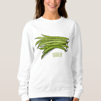 Cartoon von grünen Bohnen Sweatshirt
