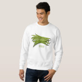 Cartoon von grünen Bohnen Sweatshirt (Vorne ganz)