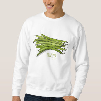 Cartoon von grünen Bohnen Sweatshirt
