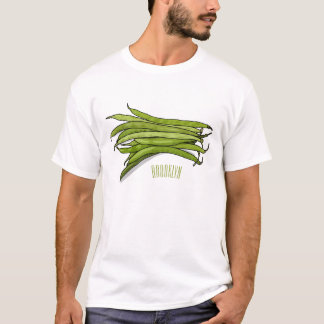 Cartoon von grünen Bohnen T-Shirt