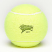 Cartoon von grünen Bohnen Tennisbälle (Rückseite)