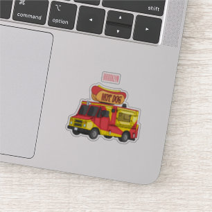 Cartoon von Hot Dog Futter LKW Aufkleber