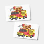 Cartoon von Hot Dog Futter LKW Ausweis (Vorder- & Rückseite)