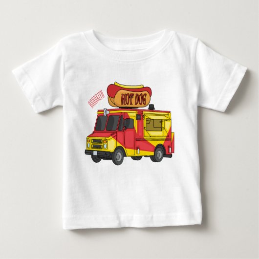 Cartoon von Hot Dog Futter LKW Baby T-shirt (Vorderseite)
