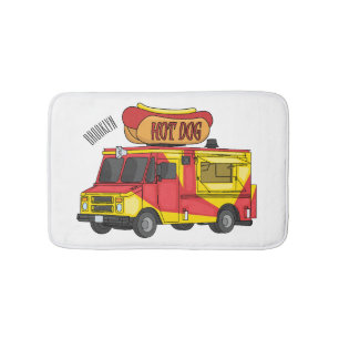 Cartoon von Hot Dog Futter LKW Badematte