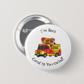 Cartoon von Hot Dog Futter LKW Button (Vorne & Hinten)