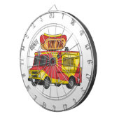 Cartoon von Hot Dog Futter LKW Dartscheibe (Vorderseite rechts)