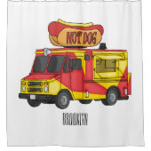 Cartoon von Hot Dog Futter LKW Duschvorhang (Vorderseite)