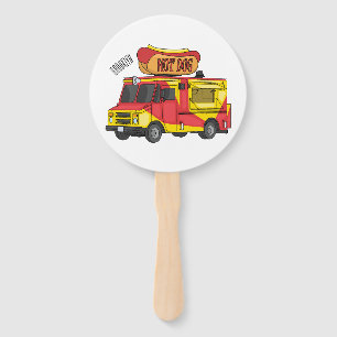 Cartoon von Hot Dog Futter LKW Fächer