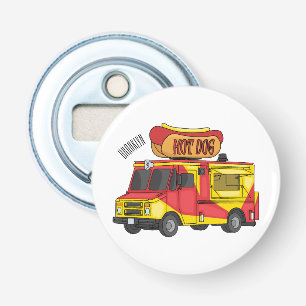 Cartoon von Hot Dog Futter LKW Flaschenöffner