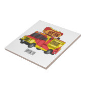 Cartoon von Hot Dog Futter LKW Fliese (Seite)