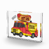 Cartoon von Hot Dog Futter LKW Fotoblock (Rechts)