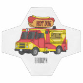 Cartoon von Hot Dog Futter LKW Fußball (Flach)