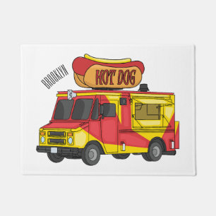 Cartoon von Hot Dog Futter LKW Fußmatte