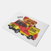 Cartoon von Hot Dog Futter LKW Fußmatte (Schrägansicht)