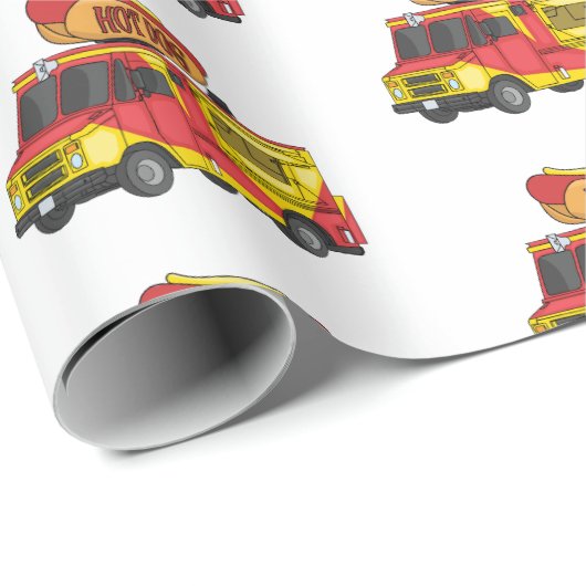 Cartoon von Hot Dog Futter LKW Geschenkpapier (Rolleneckpunkt)