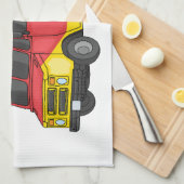 Cartoon von Hot Dog Futter LKW Geschirrtuch (Viertel Falte)