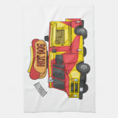 Cartoon von Hot Dog Futter LKW Geschirrtuch (Vertikal)