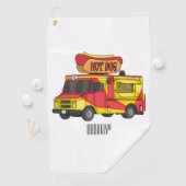 Cartoon von Hot Dog Futter LKW Golfhandtuch (Insitu)