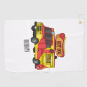 Cartoon von Hot Dog Futter LKW Golfhandtuch (Horizontal)