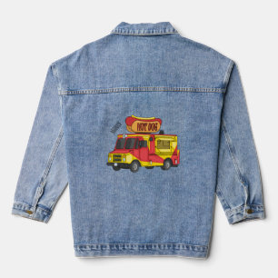Cartoon von Hot Dog Futter LKW Jeansjacke