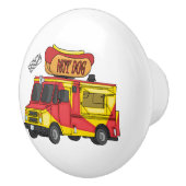 Cartoon von Hot Dog Futter LKW Keramikknauf (Rechts)