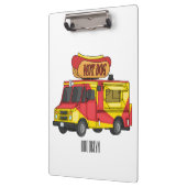 Cartoon von Hot Dog Futter LKW Klemmbrett (Links)