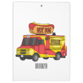 Cartoon von Hot Dog Futter LKW Klemmbrett (Rückseite)