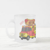 Cartoon von Hot Dog Futter LKW Mattglastasse (Links)