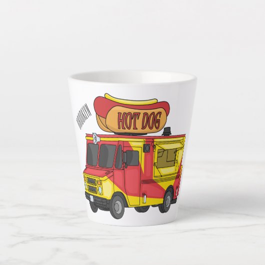 Cartoon von Hot Dog Futter LKW Milchtasse (Vorderseite)