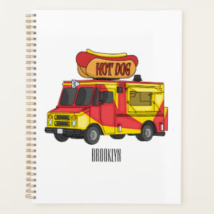 Cartoon von Hot Dog Futter LKW Planer