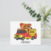 Cartoon von Hot Dog Futter LKW Postkarte (Stehend Vorderseite)