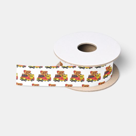 Cartoon von Hot Dog Futter LKW Satinband (Spule)