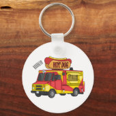 Cartoon von Hot Dog Futter LKW Schlüsselanhänger (Vorderseite)