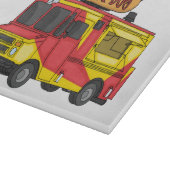 Cartoon von Hot Dog Futter LKW Schneidebrett (Ecke)