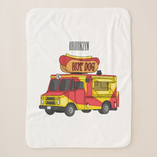 Cartoon von Hot Dog Futter LKW Sherpadecke (Vorderseite)