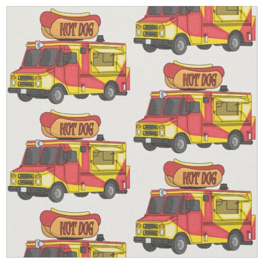 Cartoon von Hot Dog Futter LKW Stoff (Nahaufnahme)