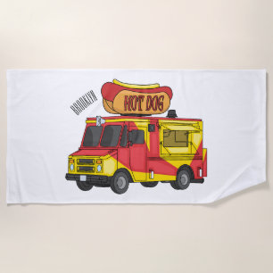 Cartoon von Hot Dog Futter LKW Strandtuch