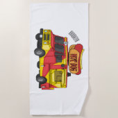 Cartoon von Hot Dog Futter LKW Strandtuch (Vorderseite)