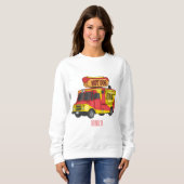 Cartoon von Hot Dog Futter LKW Sweatshirt (Vorne ganz)
